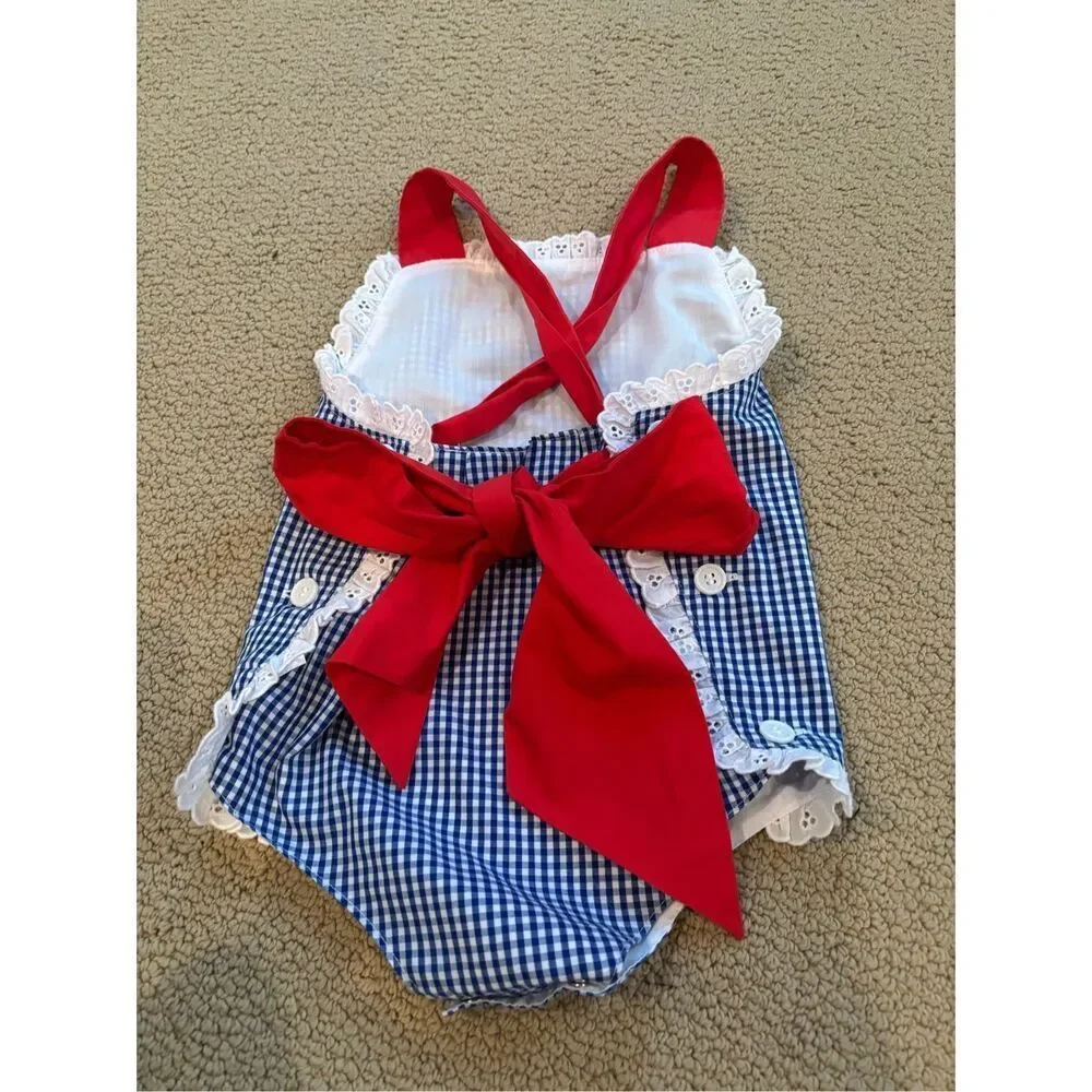 The Beaufort Bonnet Company Sisi Sunsuit - Rockefeller Royal Gingham With Richmo - Picture 4 of 7